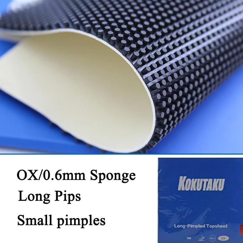 Table Tennis Defense - KOKUTAKU Long Pips Tafeltennisrubber OX/0.6mm Spons