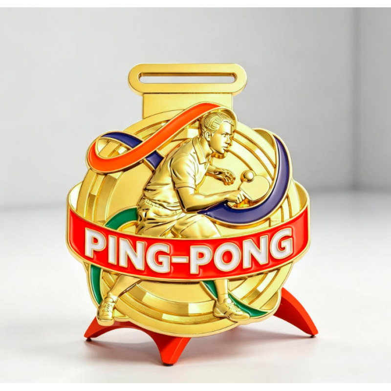 Table Tennis Logo Free - Op maat gemaakte tafeltennismedailles voor schoolkampioenschappen